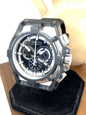 Invicta Men's Watch 0636 Akula Reserve Swiss Quartz Chronograph Black Rubber